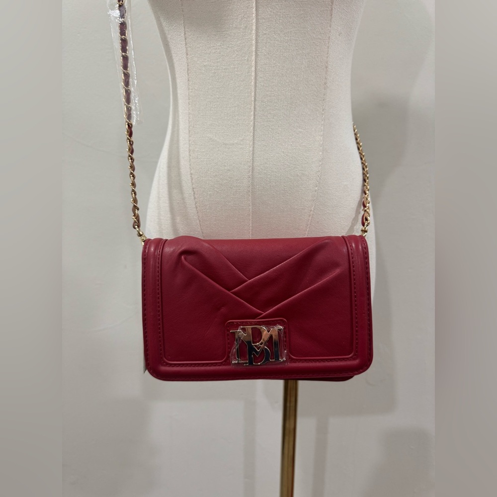 NWT Badgley Mischka Red Quilted Vegan Leather Crossbody Bag | Perfect Gift